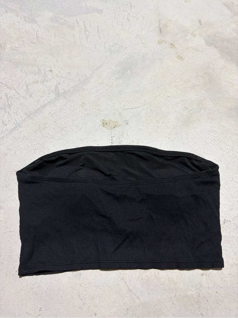 Aerie Black Ribbed swim Bandeau Top large